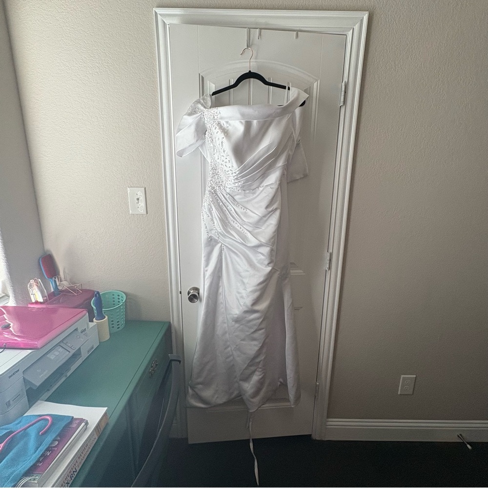 Elegant White Off-Shoulder Gown